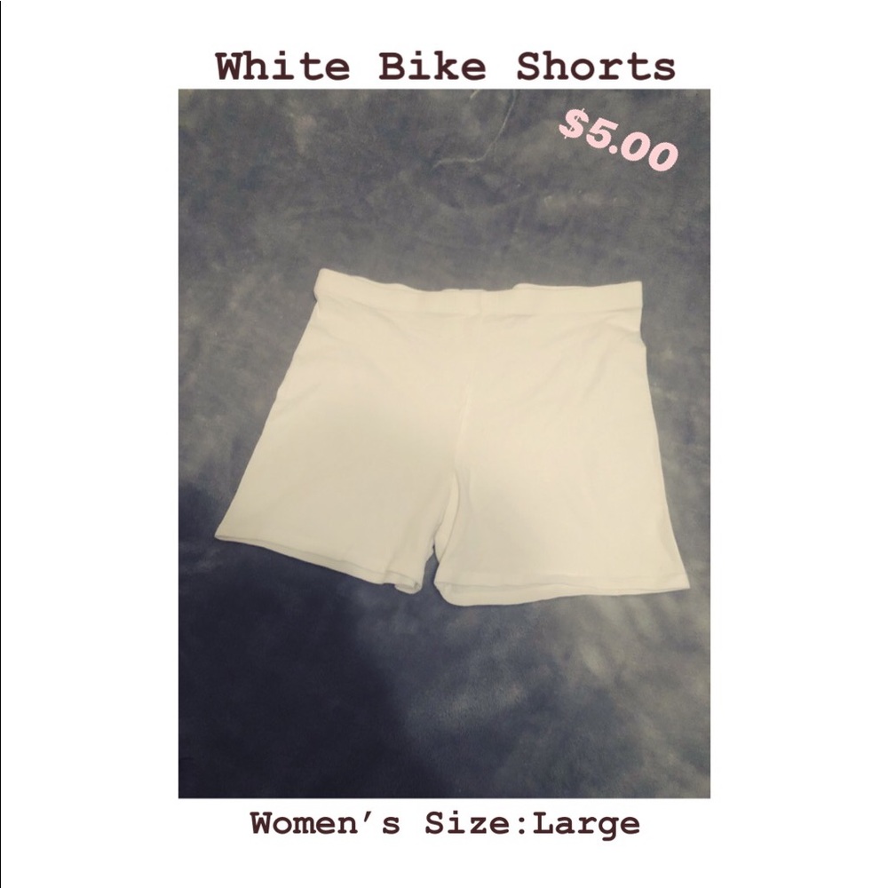 Forever 21 White Stretch Bike Shorts Sz Large